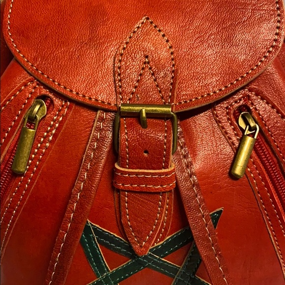 Moroccan Leather Backpack - Picture 2 of 15